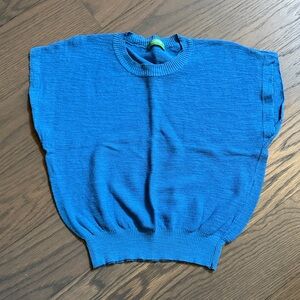 Benetton Cap-Sleeve Knit Sweater Top - size S